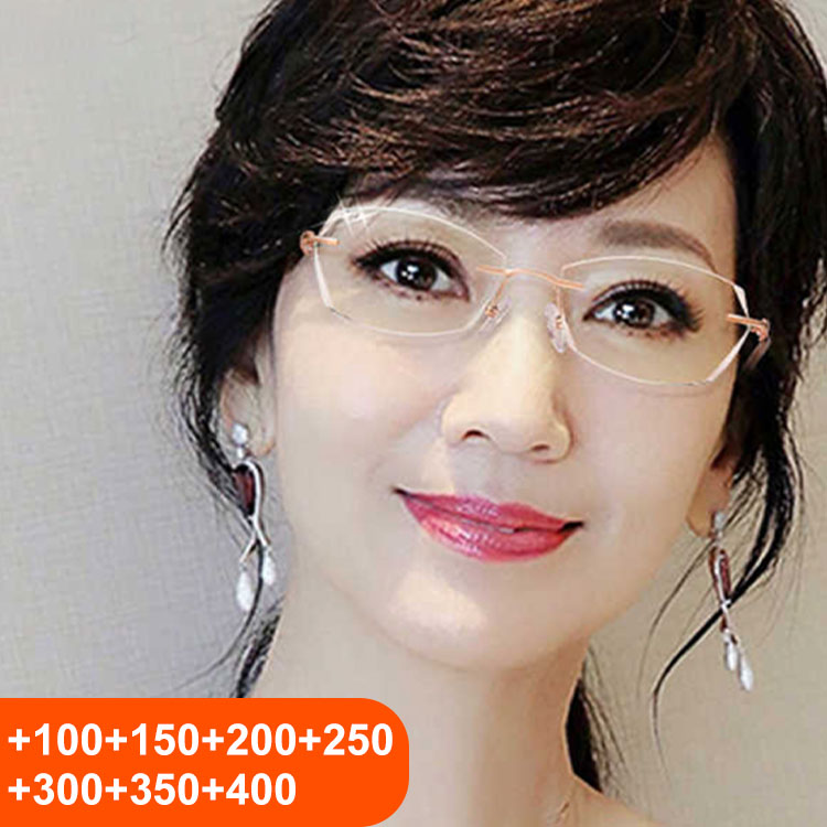Kacamata Baca Tidak Teratur Tanpa Bingkai